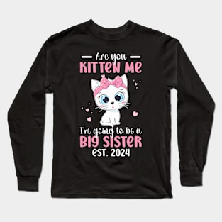 Funny Big Sister To Be 2024 Promoted To Big Sister 2024 Long Sleeve T-Shirt